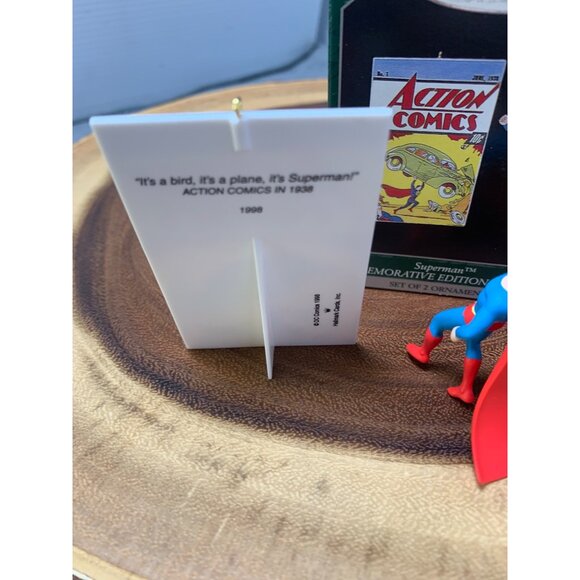 Superman Commemorative Ornament Set Of 2 Action Comics June 1938 Keepsake 1998 - Picture 4 of 8